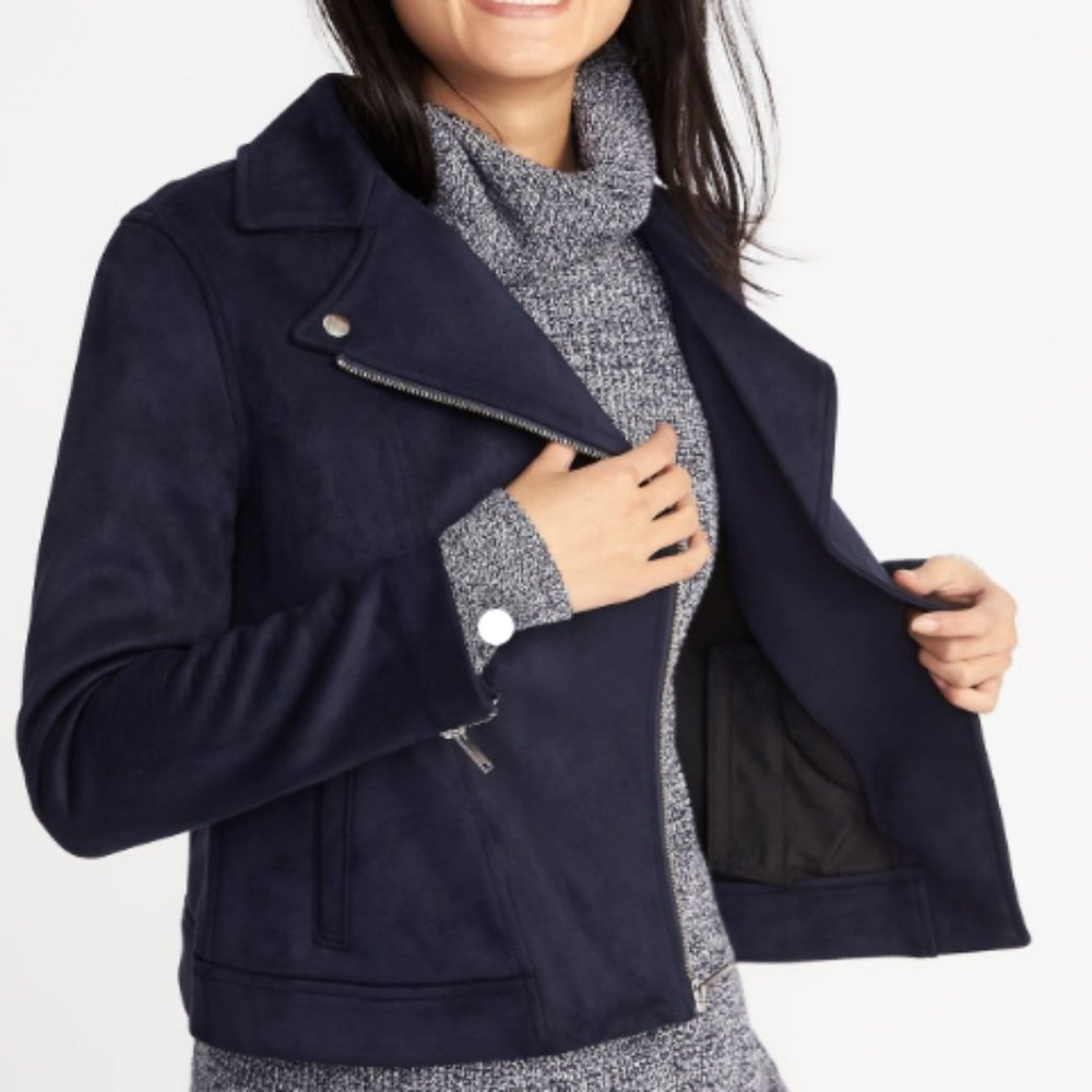 Sueded-Knit Moto Jacket for Women | Old Navy